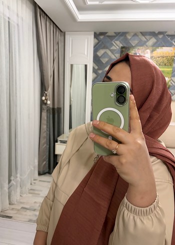 Drapeli Camel Renkli Kadın Şal - Görsel 5