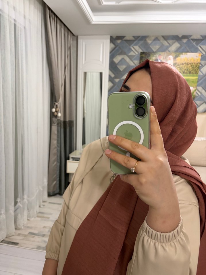 Drapeli Camel Renkli Kadın Şal - Görsel 5