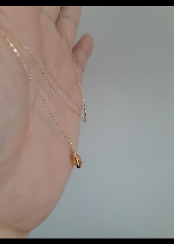  Beden altın Renk Zincir Detaylı Midi Altın Kolye