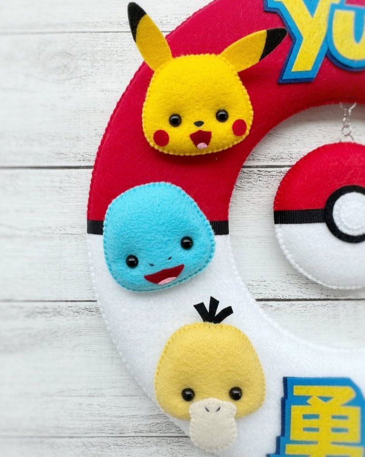 Renkli Pokemon Temalı Kapı Süsü - Görsel 2
