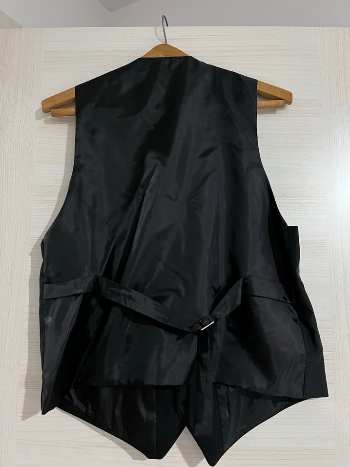 Düğmeli Siyah Klasik Erkek Yelek - Görsel 2