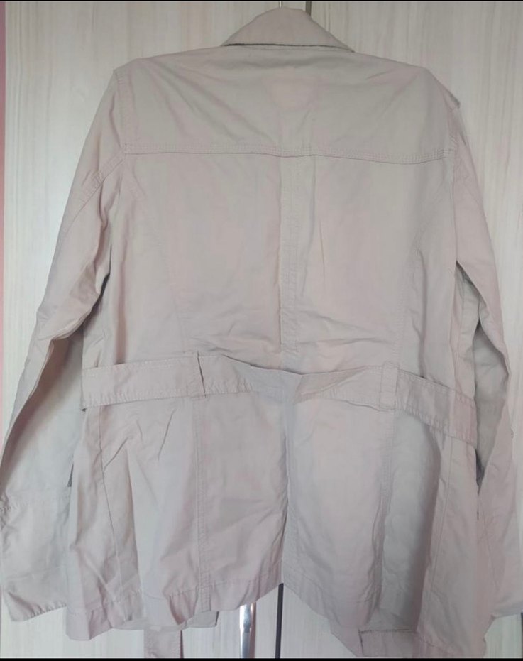 Bej Düğmeli Midi Kadın Ceket - Görsel 2