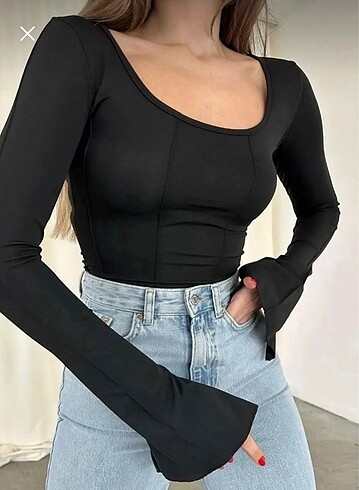 m Beden ispanyol kol basic crop top