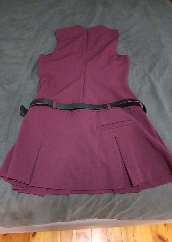 Kemerli Mor Midi Elbise - Görsel 5