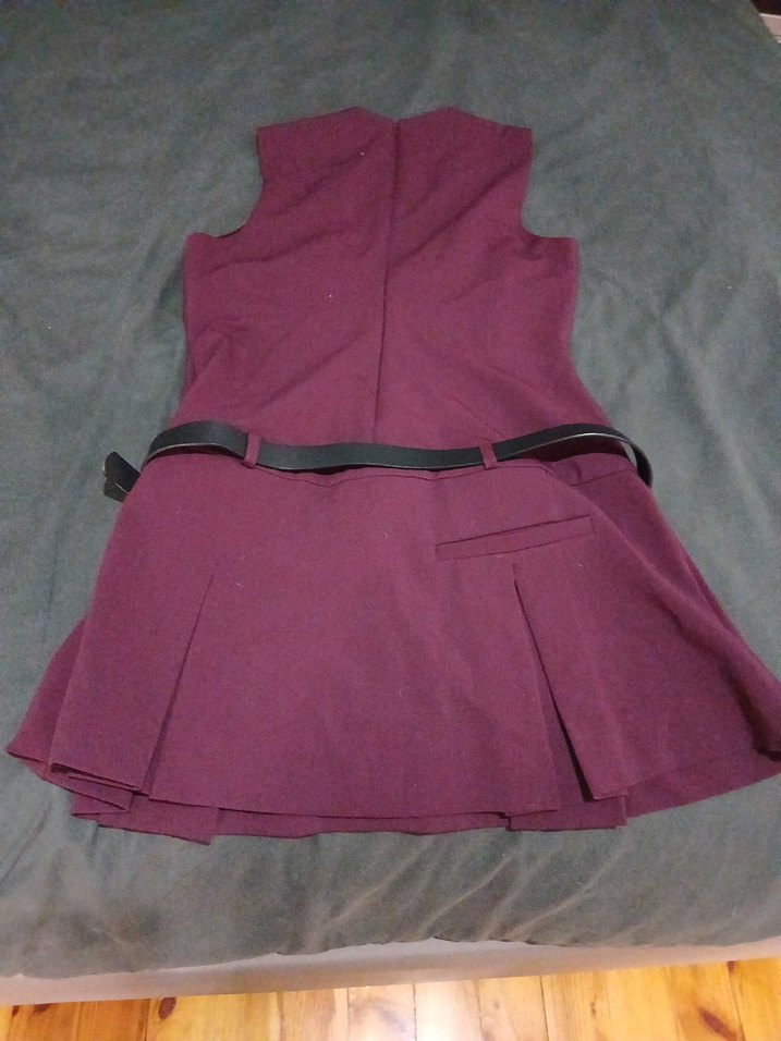 Kemerli Mor Midi  Elbise - Görsel 5