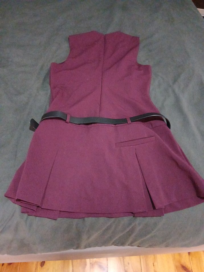 Kemerli Mor Midi  Elbise - Görsel 3