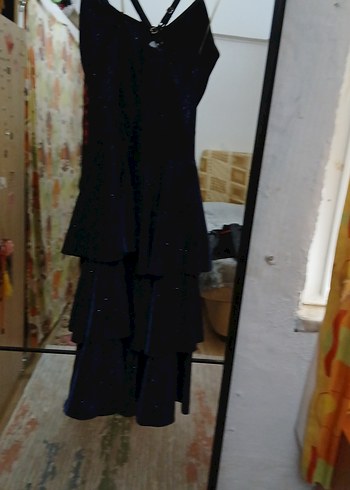 Uzun Siyah Gotik Straplez Kadın Elbise - Görsel 5