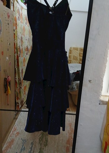 Uzun Siyah Gotik Straplez Kadın Elbise - Görsel 6