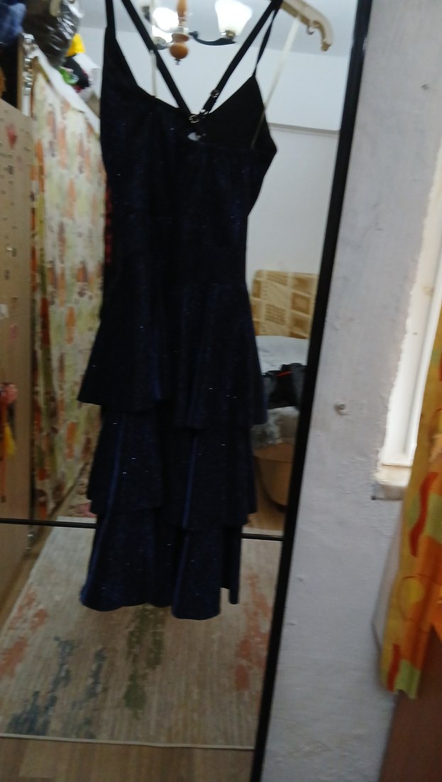 Uzun Siyah Gotik Straplez Kadın Elbise - Görsel 5