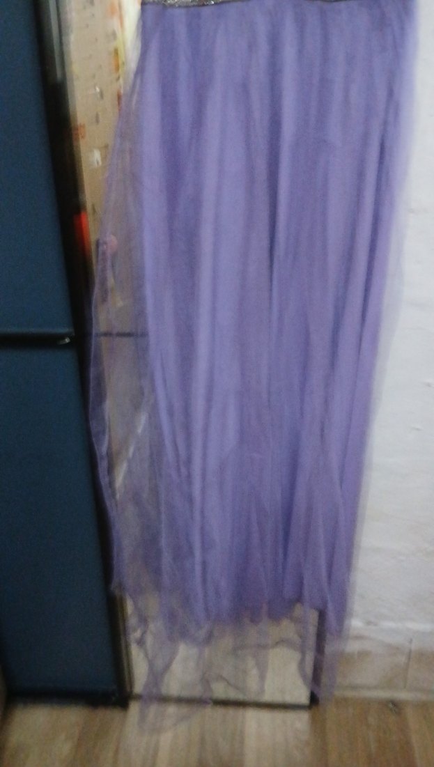 Drapeli Mor Uzun Abiye Elbise - Görsel 4