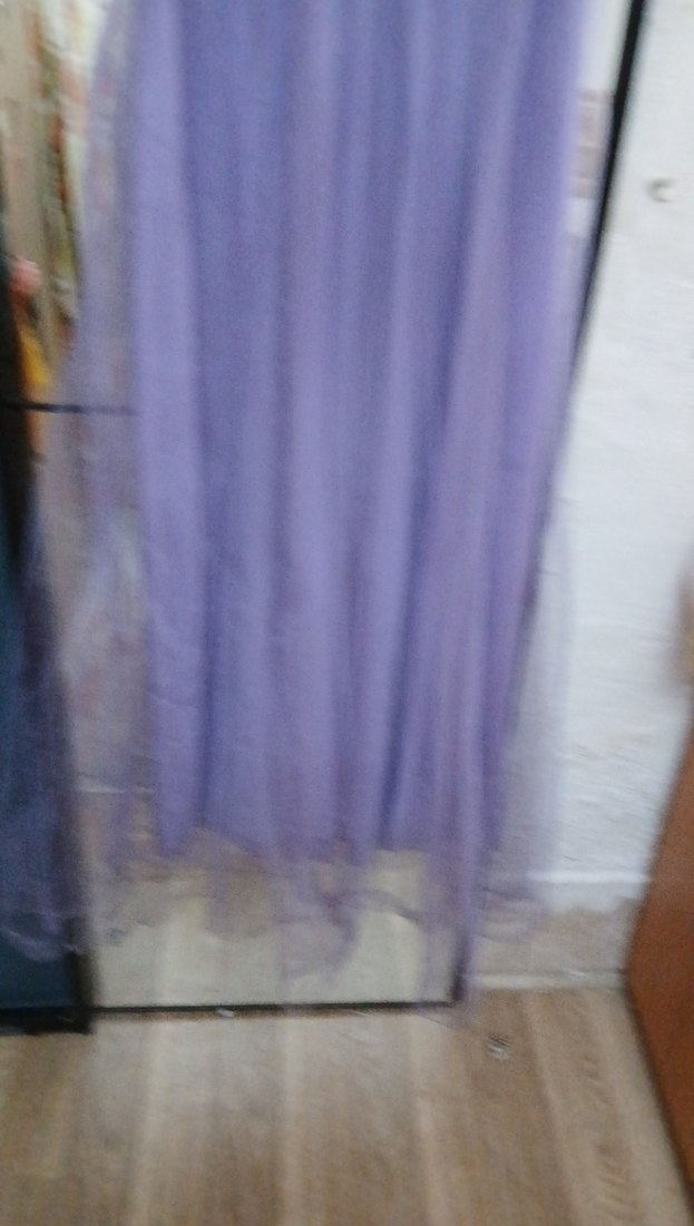 Uzun Mor V Yaka Drapeli Abiye Elbise - Görsel 5