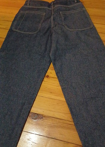 erkek  Lacivert Midi Bol Kesim Denim Pantolon - Görsel 5