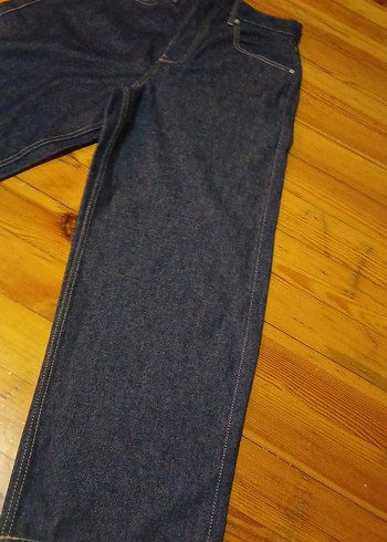 erkek  Lacivert Midi Bol Kesim Denim Pantolon - Görsel 3