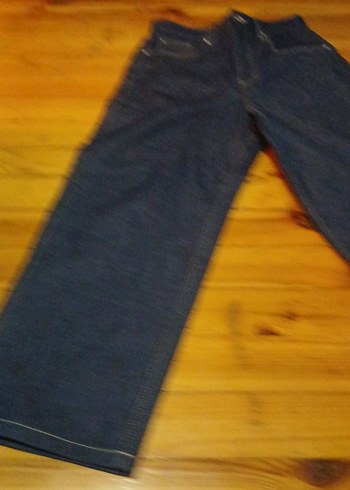 erkek  Lacivert Midi Bol Kesim Denim Pantolon - Görsel 2