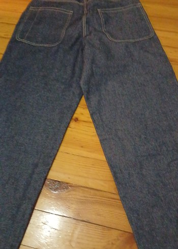 erkek  Lacivert Midi Bol Kesim Denim Pantolon - Görsel 4