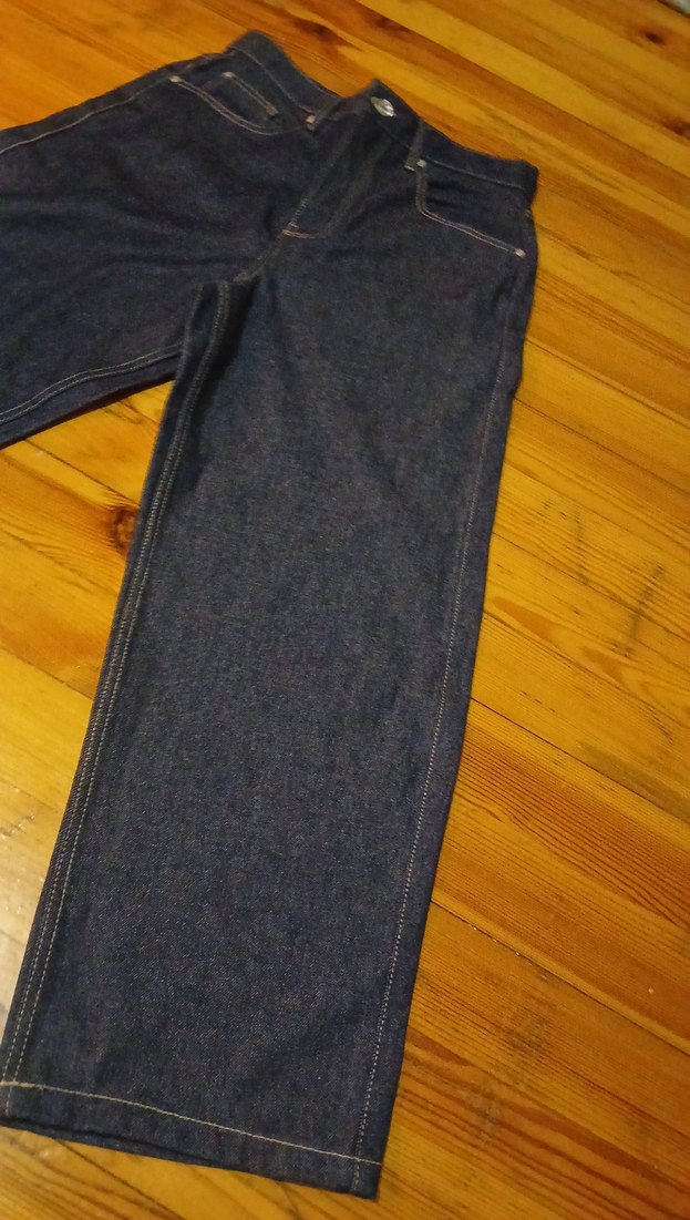 erkek  Lacivert Midi Bol Kesim Denim Pantolon - Görsel 3