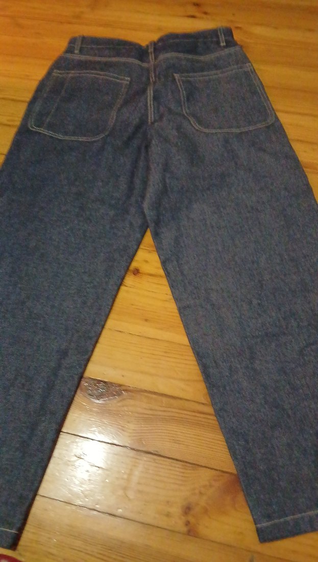 erkek  Lacivert Midi Bol Kesim Denim Pantolon - Görsel 4