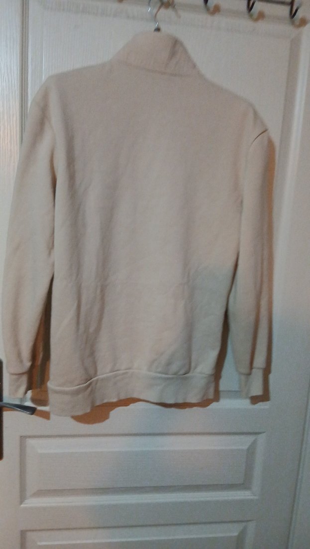 Bej Yarım Fermuarlı  Sweatshirt - Görsel 4