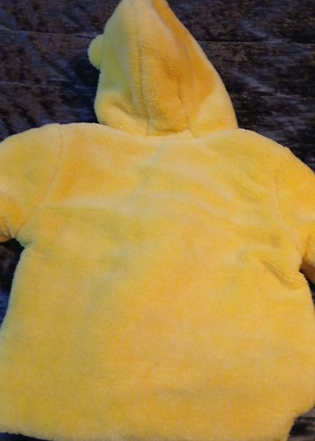 Kız Çocuk Sarı Kapüşonlu Peluş Mont - Görsel 6