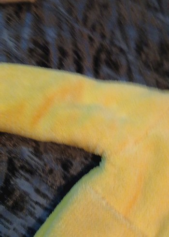 Kız Çocuk Sarı Kapüşonlu Peluş Mont - Görsel 3