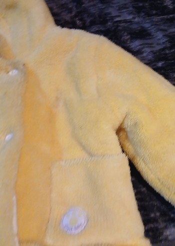 Kız Çocuk Sarı Kapüşonlu Peluş Mont - Görsel 5