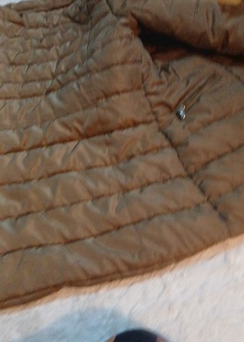 Düğmeli Bej çocuk Kışlık Mont - Görsel 5