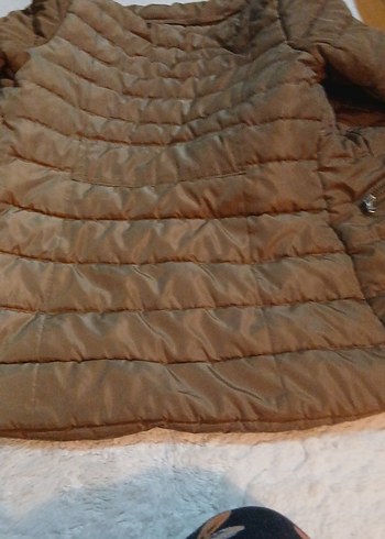 Düğmeli Bej çocuk Kışlık Mont - Görsel 4