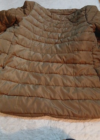 Düğmeli Bej çocuk Kışlık Mont - Görsel 3