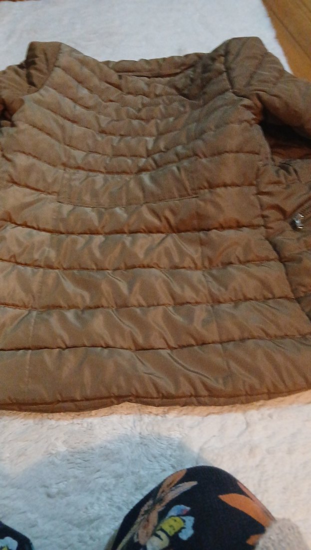 Düğmeli Bej çocuk Kışlık Mont - Görsel 4