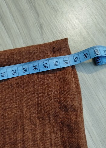 44 Beden Kadın Kahverengi Keten Pilili Bol Pantolon