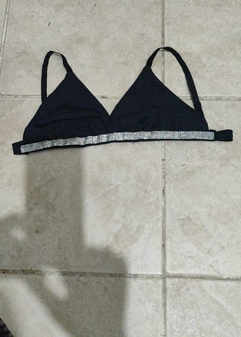 Siyah Spor Sütyen Taş Detaylı - Görsel 2