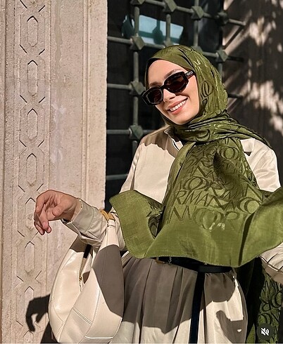 Diğer İmannoor shinny imza desen haki şal