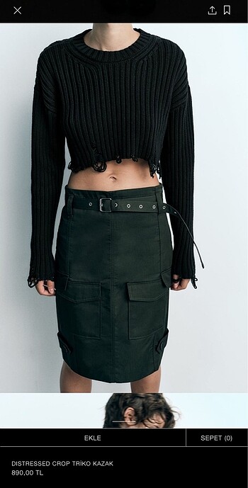 Zara triko crop kazak