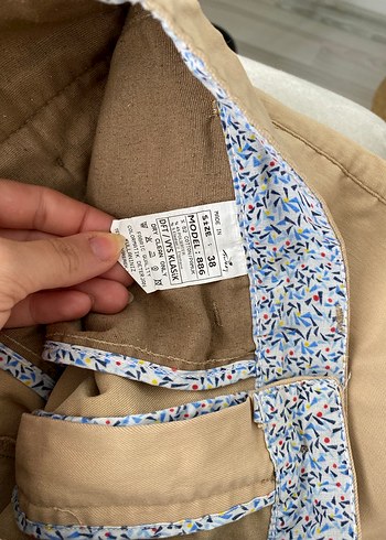 38 Beden Erkek Bej Regular Fit Pamuk Erkek Kumaş Pantolon