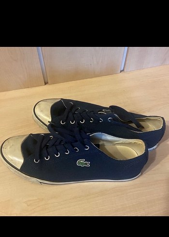 Kadın Mavi Orijinal Lacoste Spor Ayakkabı - Görsel 3