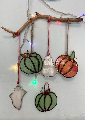 Renkli Tiffany Camdan, Kabak ve Hayalet Süsleri - Görsel 3