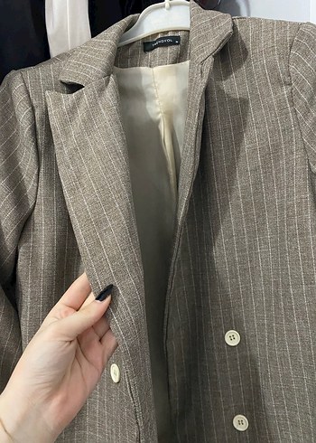 38 Beden Düğmeli Klasik Kadın Blazer Ceket