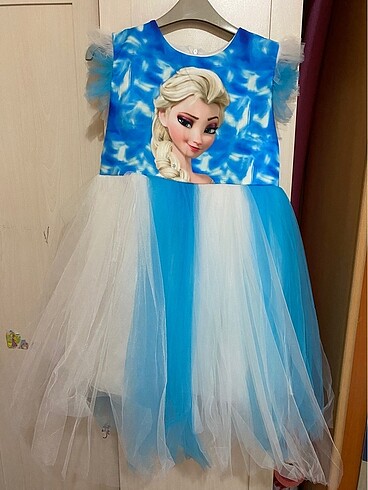 Elsa kız çocuk elbise