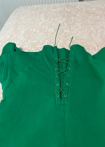 Kadın Yeşil Rahat Kesim Uzun Kollu Tulum - Görsel 2