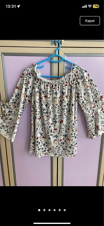 l Beden Pull&Bear Omzu Açık Bluz