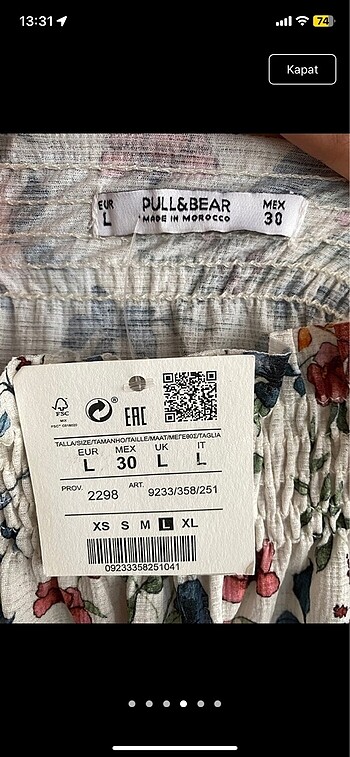 l Beden çeşitli Renk Pull&Bear Omzu Açık Bluz