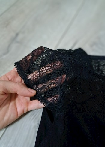 Dantel Detaylı Siyah  Kadın tulum - Görsel 2