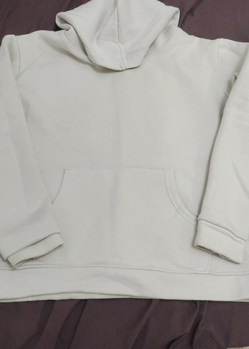 LC Waikiki Kadın pudra Kapüşonlu kanguru model Rahat Sweatshirt içi pamuklu