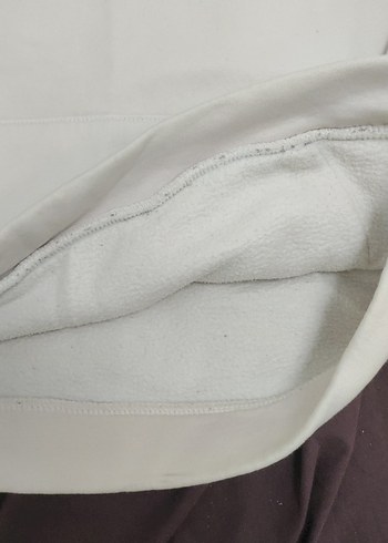 s Beden beyaz Renk Kadın pudra Kapüşonlu kanguru model Rahat Sweatshirt içi pamuklu