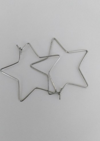 Beden gri Renk Gri Yıldız Şekilli Minimalist Küpe