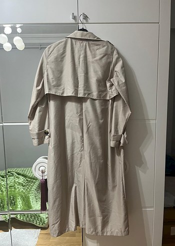 Bej Uzun Kadın Trençkot - Görsel 3