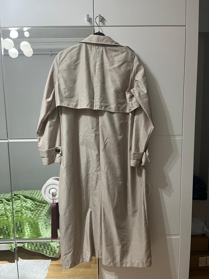 Bej Uzun Kadın Trençkot - Görsel 3