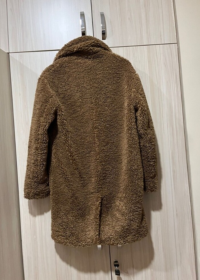 Bershka Kürk Kahverengi Kaban - Görsel 3
