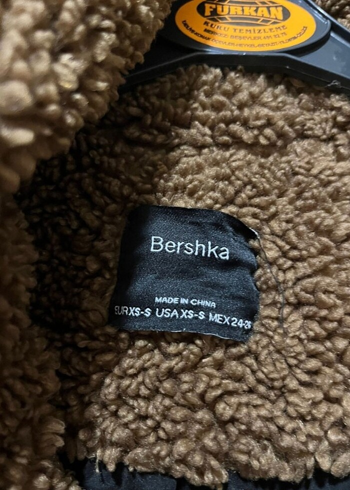 Bershka Kürk Kahverengi Kaban - Görsel 2
