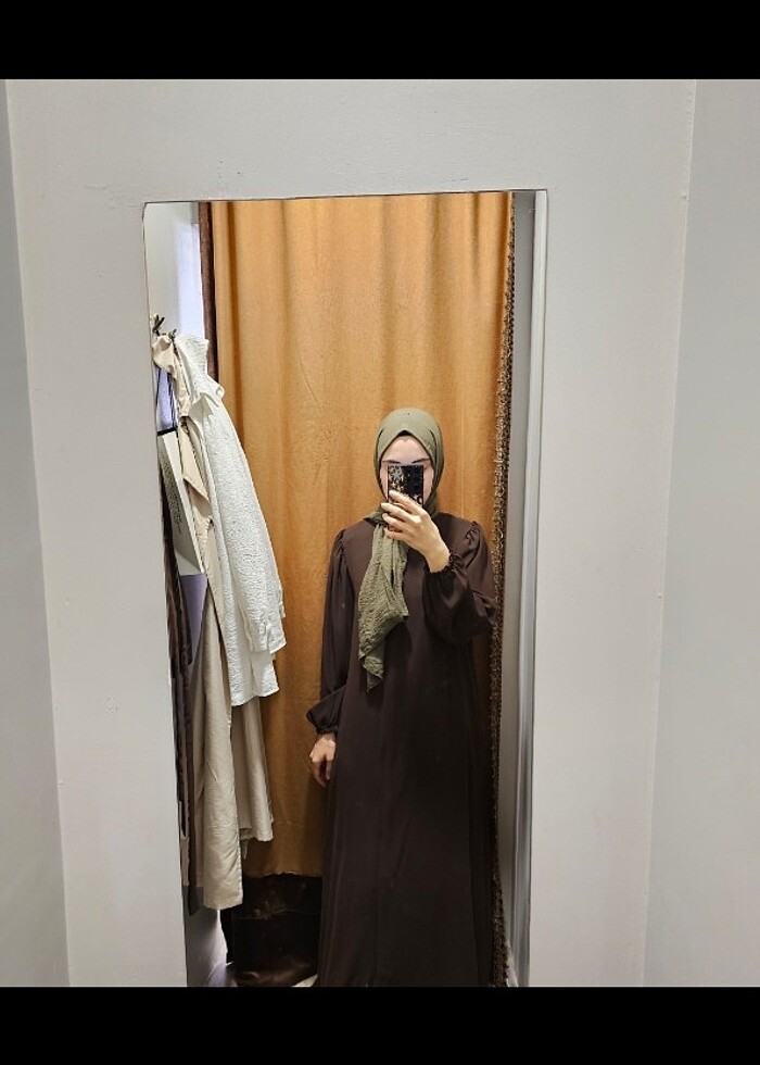 Kahverengi İçten Fermuarlı Elbise - Görsel 3